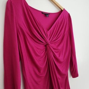 Banana Republic Hot Pink Twist Front Blouse
